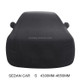 Anti-Dust Anti-UV Heat-insulating Elastic Force Cotton Car Cover for Sedan Car, Size: S, 4.3m~4.65m (Black)