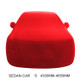 Anti-Dust Anti-UV Heat-insulating Elastic Force Cotton Car Cover for Sedan Car, Size: S, 4.3m~4.65m (Red)