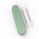 5 PCS Reusable Cotton Swab Ear Cleaning Cosmetic Double-headed Silicone Ear Stick(Army Green)