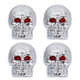 4 PCS Universal Skull Style Antirust Copper Core  Gas Cap Mouthpiece Cover Gas Cap Tire Cap Car Motor Bicycle Tire Valve Caps(Silver)