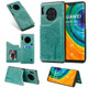For Huawei Mate30 Pro Cat Tree Embossing Pattern Shockproof Protective Case with Card Slots & Photo Frame(Green)