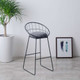 Simple High Stool Creative Casual Nordic Ring Cafe bBar Table and Chair, Size:High 45cm(Matt Black)