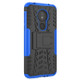 Tire Texture TPU+PC Shockproof Phone Case for Motorola Moto G7 Power, with Holder (Blue)