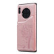 For Huawei Mate30 Pro Cat Tree Embossing Pattern Shockproof Protective Case with Card Slots & Photo Frame(Rose Gold)