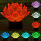 Lotus Style 3D Touch Switch Control LED Light, 7 Color Discoloration Creative Visual Stereo Lamp Desk Lamp Night Light