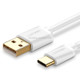 UGREEN 3A Max Output USB to USB-C / Type-C PVC Fast Charging Sync Data Cable, Length: 1.5m (White)