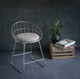 Simple High Stool Creative Casual Nordic Ring Cafe bBar Table and Chair, Size:High75cm(Silver White)