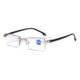 Rimless Anti Blue-ray Blue Film Lenses Presbyopic Glasses, +2.50D(Black)