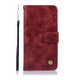 For LG V40 ThinQ Retro Copper Buckle Crazy Horse Horizontal Flip PU Leather Case with Holder & Card Slots & Wallet & Lanyard(Wine red)