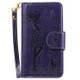 For Galaxy Note 10 Woman and Cat Embossed Horizontal Flip Leather Case, with Wallet & Holder & Card Slots & Photo Frame & Mirror & Lanyard(Purple)