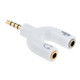 3.5mm Stereo Male to 3.5mm Headphone & Mic Female Splitter Adapter(White)