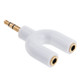 3.5mm Stereo Male to Dual 3.5mm Stereo Female Splitter Adapter(White)