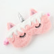 2 PCS Gradient Colorful Plush Eye Mask Travel Shading Sleep Aid Eye Mask(White Pink Unicorn)