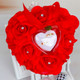 Heart-shaped Ring Box can Hang Simulation Foam Rose Ring Pillow Wedding Supplies(Red)