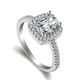 Fashion Big Cubic Crystal Silver Zircon Ring Wedding Jewelry Party Gift, Ring Size:9