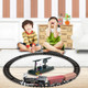 SS333-64 Electric Retro Simulation Train Model Children Toys Light Music Track Train (Red)