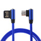 1m 2.4A Output USB to Micro USB Double Elbow Design Nylon Weave Style Data Sync Charging Cable, For Samsung, Huawei, Xiaomi, HTC, LG, Sony, Lenovo and other Smartphones(Dark Blue)