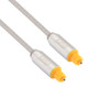 EMK 1m OD4.0mm Gold Plated Metal Head Woven Line Toslink Male to Male Digital Optical Audio Cable (Silver)