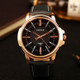 358 YAZOLE Men Fashion Business Waterproof Leather Band Quartz Wrist Watch(Black)