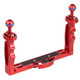 PULUZ Dual Handles Aluminium Alloy Tray Stabilizer for Underwater Camera Housings(Red)