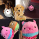 Cute Plush Toy Bite Resistant Animal Designs Chew Squeaker Dog Toy(Bear)