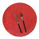 2 PCS PP Round Oval Woven Placemat, Size:Diameter 18cm(Red)