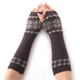 Unisex Universal Autumn Winter Snowflake Pattern Knitted Wool Warm Cuffs Fingerless Arm Sleeves(Dark Gray)