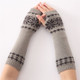 Unisex Universal Autumn Winter Snowflake Pattern Knitted Wool Warm Cuffs Fingerless Arm Sleeves(Light  Gray)