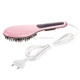 Handheld Innovative Hair Straightener Comb with LCD Temperature Display, EU Plug(Pink)