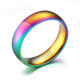 Europe and America Style Fashion Unisex Jewelry Titanium Steel Colorful Glare Rainbow Ring, Size: 6, Diameter: 16.2mm, Perimeter: 52mm