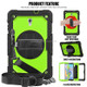 Shockproof Black Silica Gel + Colorful PC Protective Case for Galaxy Tab A 10.5 T590, with Holder & Shoulder Strap & Hand Strap & Pen Slot (Green)