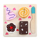 Children Wooden Cutting Fruits and Vegetables Educational Toys Kitchen Pretend Game Cooking Educational Toys(Pastry)