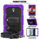 Shockproof Colorful Silica Gel + PC Protective Case for Galaxy Tab A 10.5 T590, with Holder & Shoulder Strap & Hand Strap & Pen Slot (Purple)