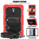 Shockproof Colorful Silica Gel + PC Protective Case for Galaxy Tab A 10.5 T590, with Holder & Shoulder Strap & Hand Strap & Pen Slot (Red)