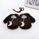 Winter Cartoon Cloud Moon Thickened Warm Children Gloves Mittens Halter Gloves, Suitable Age:About 4-7 Years Old(Brown)