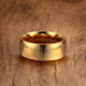 8MM Beautiful Fashion Stainless Steel Muslim Script Islamic Teachings Ring for Men(Gold US Size: 10)