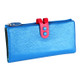 3572 Litchi Texture Leather Zipper Lady Wallet Large-capacity Purse(Blue)