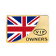 Universal Car UK Flag Rectangle Shape VIP Metal Decorative Sticker (Gold)