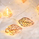 3m Rose Gold Leaf USB Plug Romantic LED String Holiday Light, 20 LEDs Teenage Style Warm Fairy Decorative Lamp for Christmas, Wedding, Bedroom (Warm White)