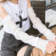 Summer Long Breathable Chiffon Sun Protection Cuff Accordion Pleats Fake Sleeves, Size:One Size(White)