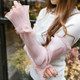 Summer Long Breathable Chiffon Sun Protection Cuff Accordion Pleats Fake Sleeves, Size:One Size(Snow Bud Color)