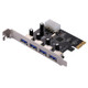 USB 3.0 4 ports PCI-E Express Controller Card 5Gbps