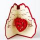 3D Three-dimensional Handmade Custom Greeting Card Pop-up Folding Postcard Wedding Valentine's Day Thanksgiving Gift(Red)