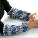 Blue Baby Elephant Cotton and Linen Painting Adult Long Anti-fouling Cuffs Housework Sleeves