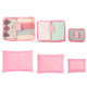 6 PCS/Set Travel Bag ClothesLuggage Organizer High Capacity Mesh Packing Cubes(Rose red)