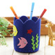 3 PCS Children Handmade Non-woven Fabric 3D Pen Container DIY Toy Baby Creative Toys(Round Navy)