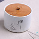 Ceramic Sealed Storage Tea Can, Size: 10 x 7cm, Chinese Characters: Zen