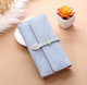 Women Purse Thread Plaid Leather Fashion Design With Polyester Phone Bag Long Slim Ladies Wallet(Light blue)