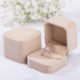 3 PCS Wedding Jewelry Accessories Squre Velvet Jewelry Box Jewelry Display Case Gift Boxes Ring Earrings Box(Khaki)