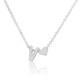 Fashion Tiny Dainty Heart Initial Necklace Personalized Letter Necklace, Letter V(Silver)